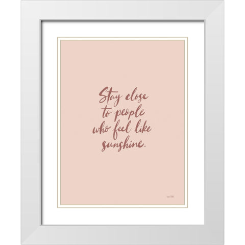 Stay Close White Modern Wood Framed Art Print with Double Matting by House Fenway