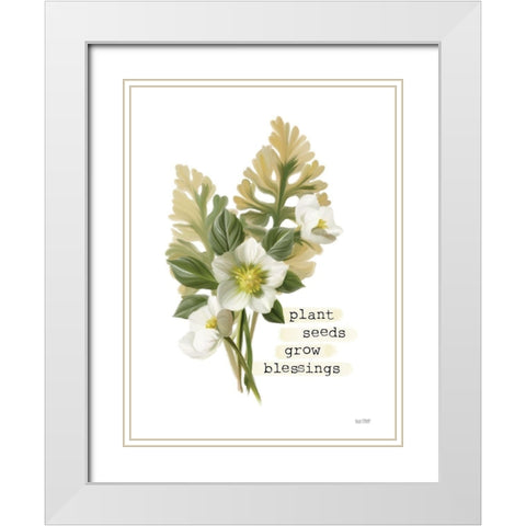 Grow Blessings White Modern Wood Framed Art Print with Double Matting by House Fenway