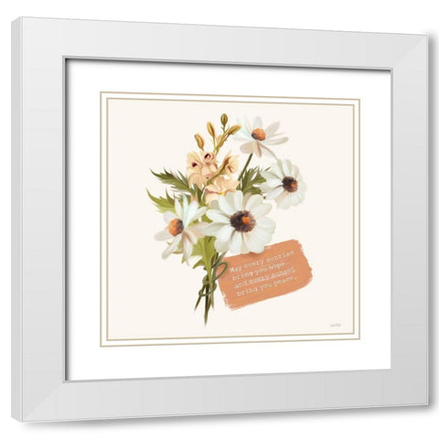 Sunrise Hope-Sunset Peace    White Modern Wood Framed Art Print with Double Matting by House Fenway