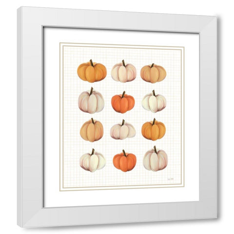 Lots of Pumpkins White Modern Wood Framed Art Print with Double Matting by House Fenway