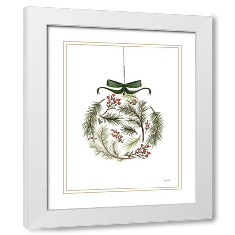 Evergreen Ornament II White Modern Wood Framed Art Print with Double Matting by House Fenway