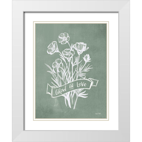 Grow in Love White Modern Wood Framed Art Print with Double Matting by House Fenway
