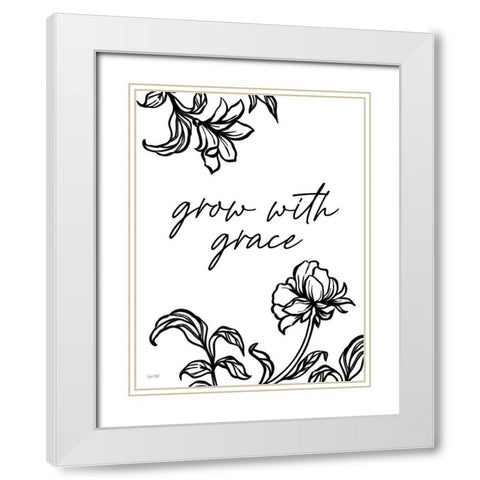 Grow with Grace White Modern Wood Framed Art Print with Double Matting by House Fenway