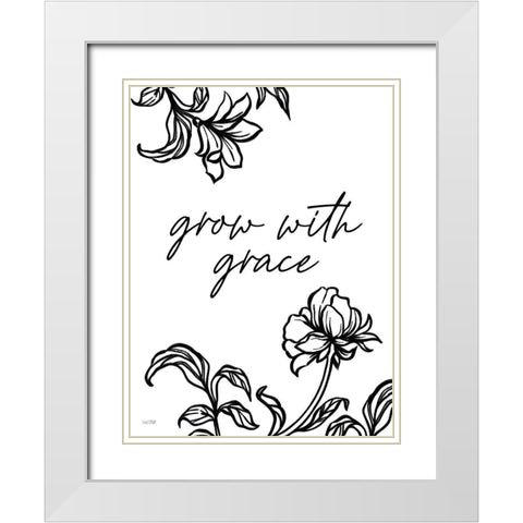 Grow with Grace White Modern Wood Framed Art Print with Double Matting by House Fenway