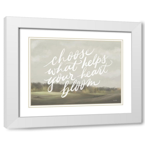 Helps Your Heart Bloom White Modern Wood Framed Art Print with Double Matting by House Fenway