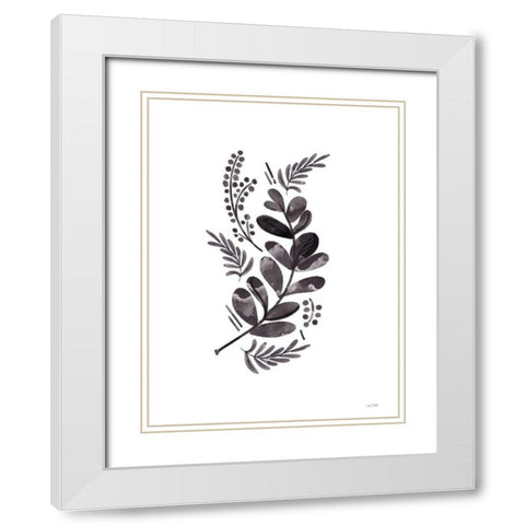 Black Bough I White Modern Wood Framed Art Print with Double Matting by House Fenway