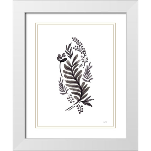 Black Bough II White Modern Wood Framed Art Print with Double Matting by House Fenway