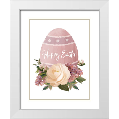 Happy Easter White Modern Wood Framed Art Print with Double Matting by House Fenway