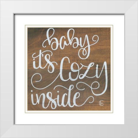 Cozy Inside White Modern Wood Framed Art Print with Double Matting by Fearfully Made Creations