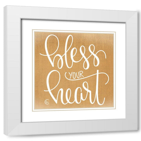 Bless Your Heart  White Modern Wood Framed Art Print with Double Matting by Fearfully Made Creations