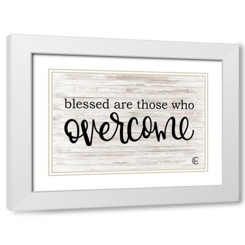 Overcome White Modern Wood Framed Art Print with Double Matting by Fearfully Made Creations