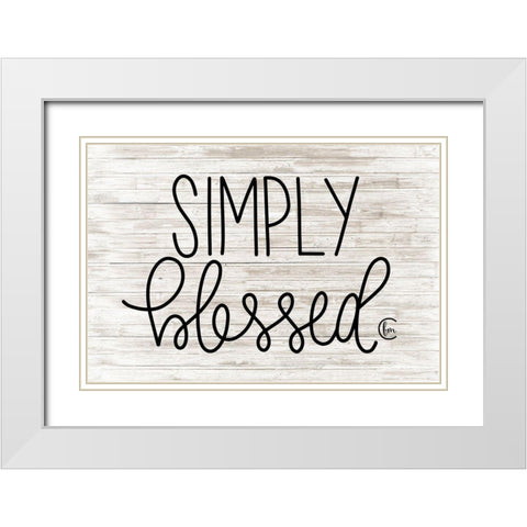 Simply Blessed     White Modern Wood Framed Art Print with Double Matting by Fearfully Made Creations