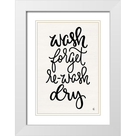Wash and Forget    White Modern Wood Framed Art Print with Double Matting by Fearfully Made Creations