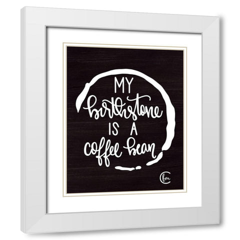 Coffee Bean White Modern Wood Framed Art Print with Double Matting by Fearfully Made Creations