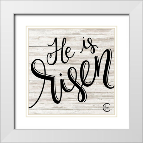 He is Risen White Modern Wood Framed Art Print with Double Matting by Fearfully Made Creations