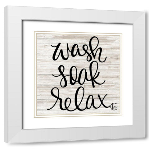 Wash Soak Relax White Modern Wood Framed Art Print with Double Matting by Fearfully Made Creations