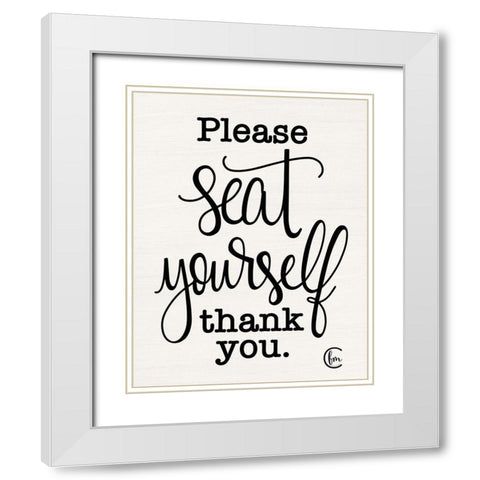 Seat Yourself White Modern Wood Framed Art Print with Double Matting by Fearfully Made Creations