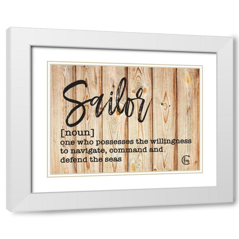 Sailor White Modern Wood Framed Art Print with Double Matting by Fearfully Made Creations