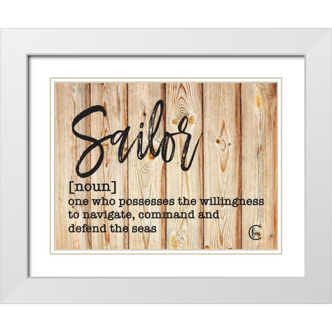 Sailor White Modern Wood Framed Art Print with Double Matting by Fearfully Made Creations