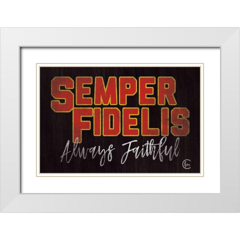 Semper Fidelis White Modern Wood Framed Art Print with Double Matting by Fearfully Made Creations