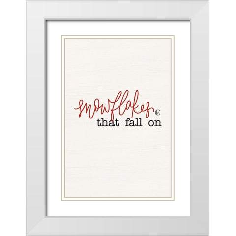 Snowflakes Part I   White Modern Wood Framed Art Print with Double Matting by Fearfully Made Creations