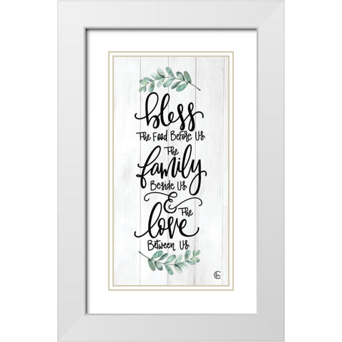 Dinner Blessing  White Modern Wood Framed Art Print with Double Matting by Fearfully Made Creations