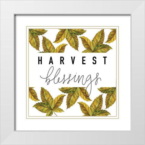 Harvest Blessings White Modern Wood Framed Art Print with Double Matting by Fearfully Made Creations