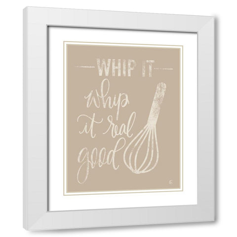 Whip It White Modern Wood Framed Art Print with Double Matting by Fearfully Made Creations