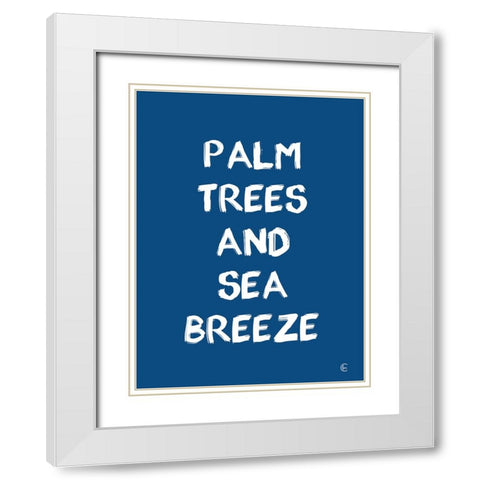 Palm Trees and Sea Breeze White Modern Wood Framed Art Print with Double Matting by Fearfully Made Creations
