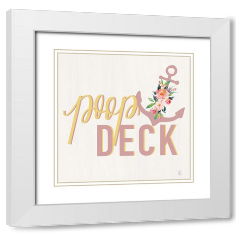 Poop Deck White Modern Wood Framed Art Print with Double Matting by Fearfully Made Creations