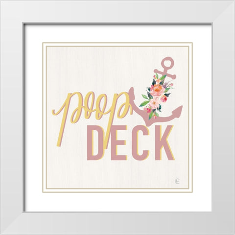 Poop Deck White Modern Wood Framed Art Print with Double Matting by Fearfully Made Creations