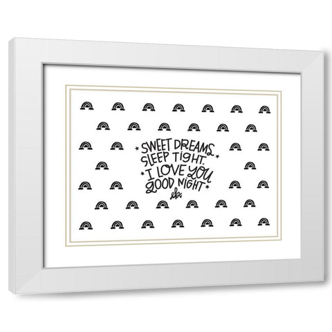 Sweet Dreams White Modern Wood Framed Art Print with Double Matting by Barrett, Erin