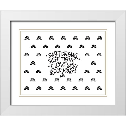 Sweet Dreams White Modern Wood Framed Art Print with Double Matting by Barrett, Erin