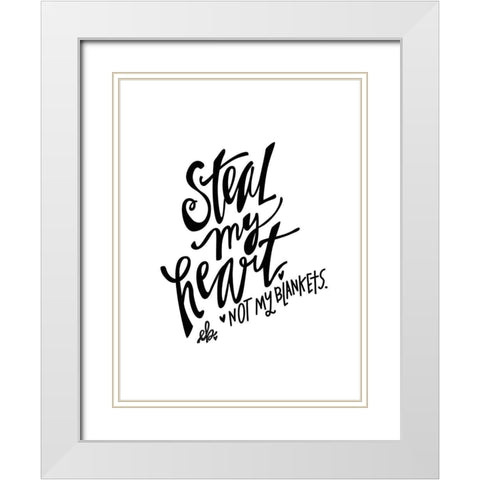 Steal my Heart  White Modern Wood Framed Art Print with Double Matting by Barrett, Erin
