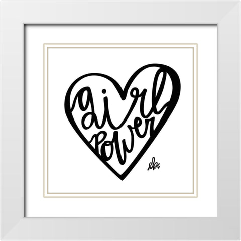 Girl Power White Modern Wood Framed Art Print with Double Matting by Barrett, Erin