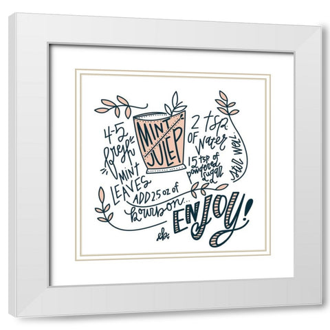 Mint Julep White Modern Wood Framed Art Print with Double Matting by Barrett, Erin