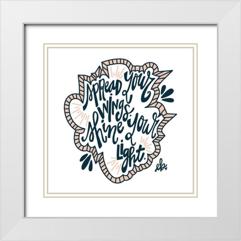 Spread Your Wings White Modern Wood Framed Art Print with Double Matting by Barrett, Erin