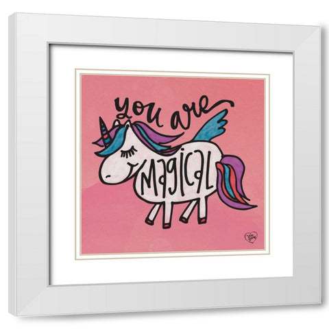 You Are Magical White Modern Wood Framed Art Print with Double Matting by Barrett, Erin