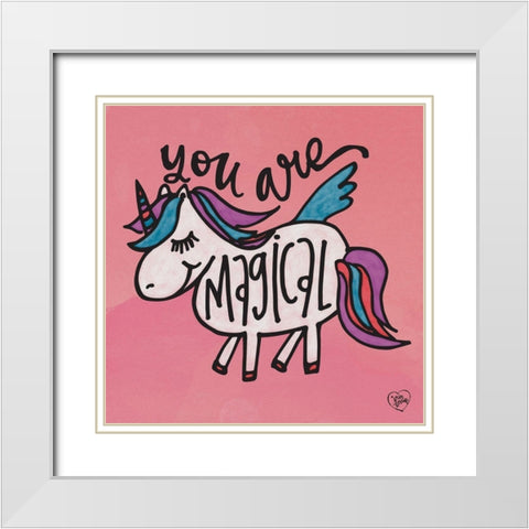 You Are Magical White Modern Wood Framed Art Print with Double Matting by Barrett, Erin