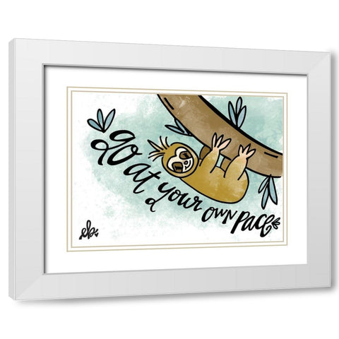 Go at Your Own Pace White Modern Wood Framed Art Print with Double Matting by Barrett, Erin