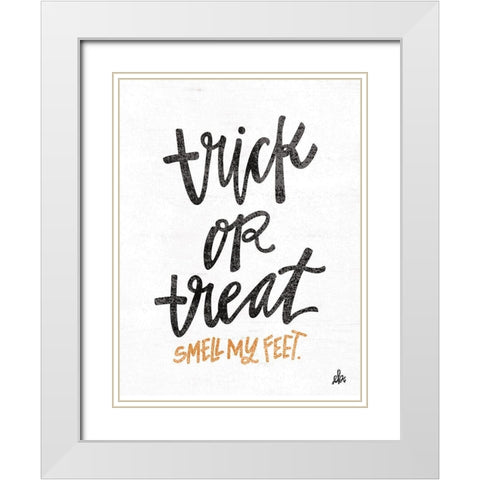 Trick or Treat White Modern Wood Framed Art Print with Double Matting by Barrett, Erin