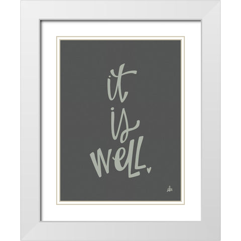 It is Well White Modern Wood Framed Art Print with Double Matting by Barrett, Erin