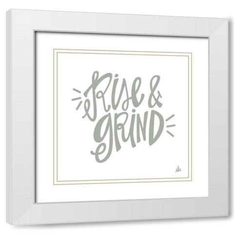 Rise and Grind   White Modern Wood Framed Art Print with Double Matting by Barrett, Erin