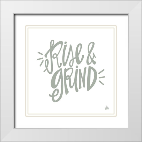 Rise and Grind   White Modern Wood Framed Art Print with Double Matting by Barrett, Erin