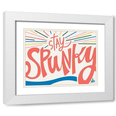 Stay Spunky White Modern Wood Framed Art Print with Double Matting by Barrett, Erin