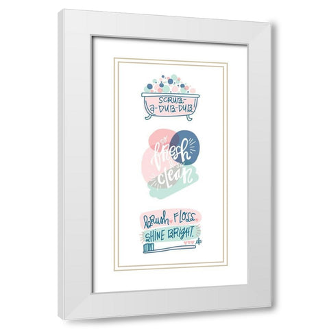 Bath Combo White Modern Wood Framed Art Print with Double Matting by Barrett, Erin