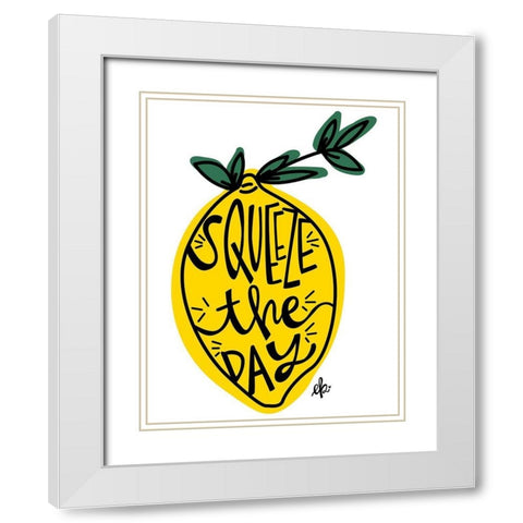 Squeeze the Day White Modern Wood Framed Art Print with Double Matting by Barrett, Erin
