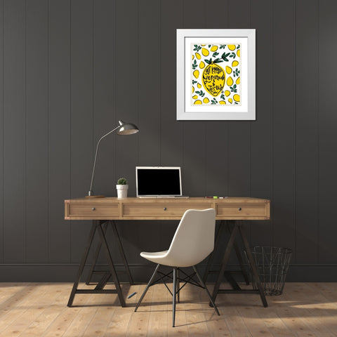 Lemonade and Jesus White Modern Wood Framed Art Print with Double Matting by Barrett, Erin