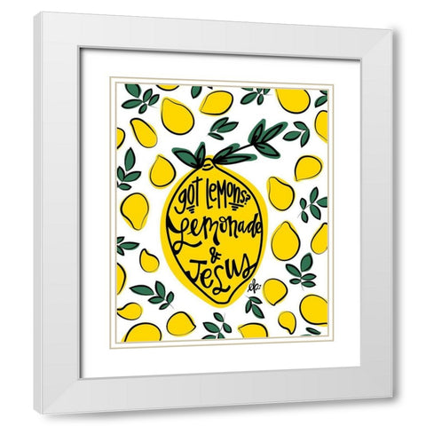 Lemonade and Jesus White Modern Wood Framed Art Print with Double Matting by Barrett, Erin