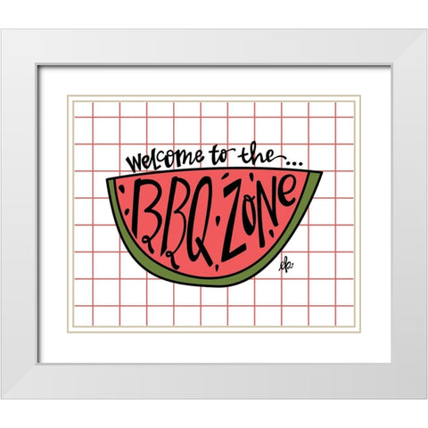 BBQ Zone White Modern Wood Framed Art Print with Double Matting by Barrett, Erin